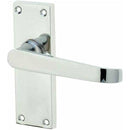 Frelan - Straight Door Handles On Short Backplate - Latch - Polished Chrome - JV31PC - Choice Handles