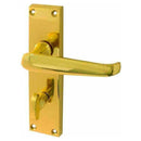 Frelan - Straight Door Handles On Backplate - Bathroom - Polished Brass - JV30BPB - Choice Handles