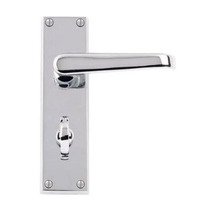 Frelan - Straight Door Handles On Backplate - Bathroom - Polished Chrome - JV30BPC - Choice Handles