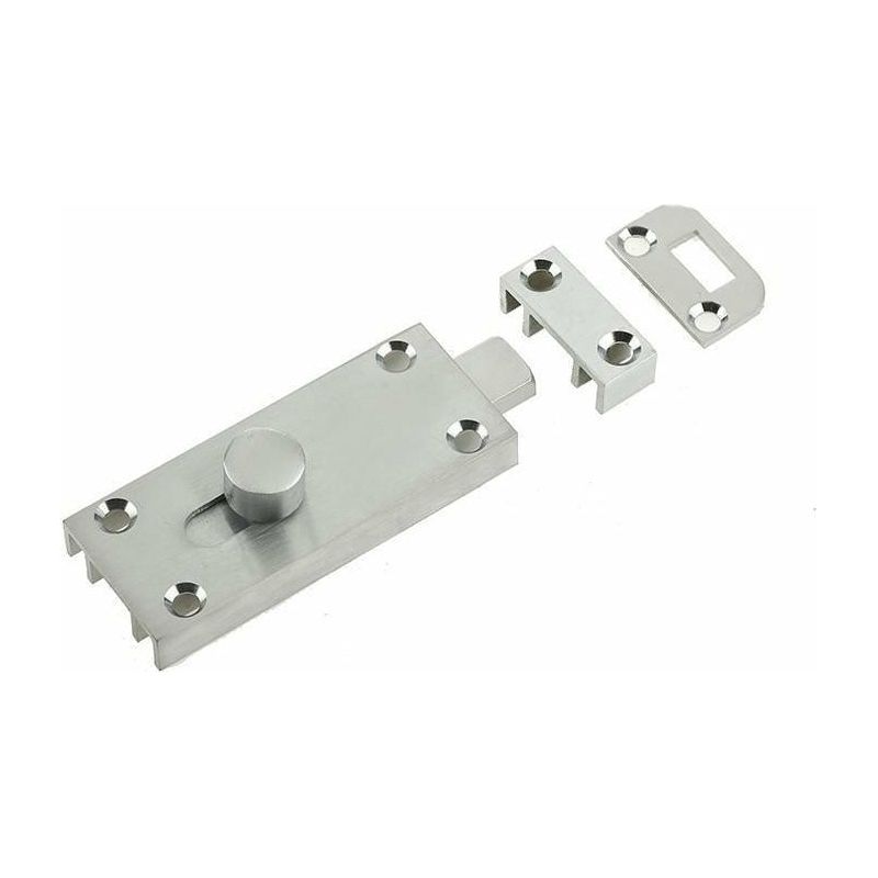 Frelan - Bathroom Door Bolt 65mm x 25mm - Satin Chrome - J141SC - Choice Handles