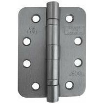 Frelan -   Radius Ball Bearing Hinges 102 X 76 X 3mm Grade 11 Fire Rated Stainless Steel  - Satin Nickel - J8500RSN (Pair) - Choice Handles