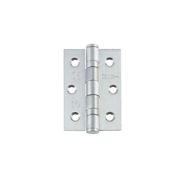 Frelan - Ball Bearing Door Hinges - Satin Stainless Steel, Grade 7 - 76 x 50 x 2mm - Electro Brass - J9502EB - (Pair) - Choice Handles