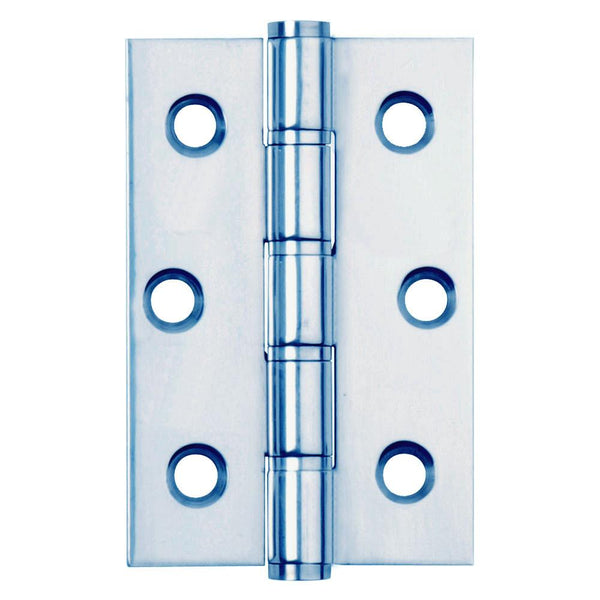 Frelan - Stainless Steel Grade 201 Washered Hinge, 76 x 50 x2mm - Polished Stainless Steel - J9504PSS - (Pair) - Choice Handles