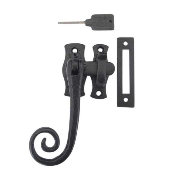 Frelan- Locking Casement Fastener Hook & Mortice Plate - Left Hand - Black Antique - JAB19L - Choice Handles