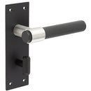 Frelan - Nero T-Bar Knurled Door Handle on Bathroom Backplate - Matt Black - JMB102 - Choice Handles