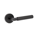 Frelan - Nero Mitred Knurled Lever Door Handle on Round Rose - Matt Black - JMB400 - Choice Handles