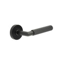Frelan - Mitred Diamond Knurled Lever on Round Rose - Matt Black - JMB401 - Choice Handles