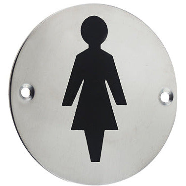 Frelan - 75mm dia, Female Symbol Sign - Polished Stainless Steel - JS103PSS - Choice Handles