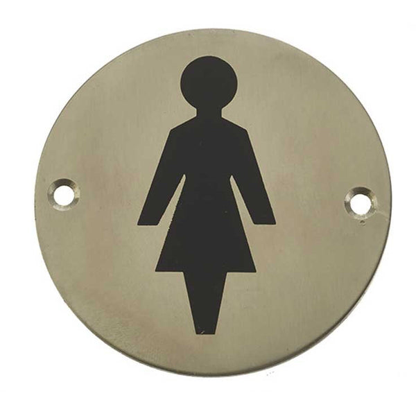 Frelan - 75mm dia, Female Symbol Sign - Satin Stainless Steel - JS103SSS - Choice Handles