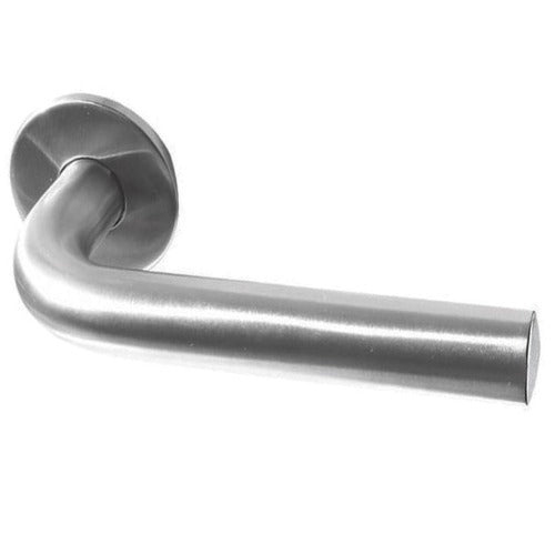 Frelan Hardware - Radium Door Handles On Round Rose  - Grade 304 Satin Stainless Steel - JSS403 - Choice Handles