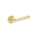 Frelan Bari - Knurled Aluminium Door Handles On Round Rose - Satin Brass - JV850SB - Choice Handles