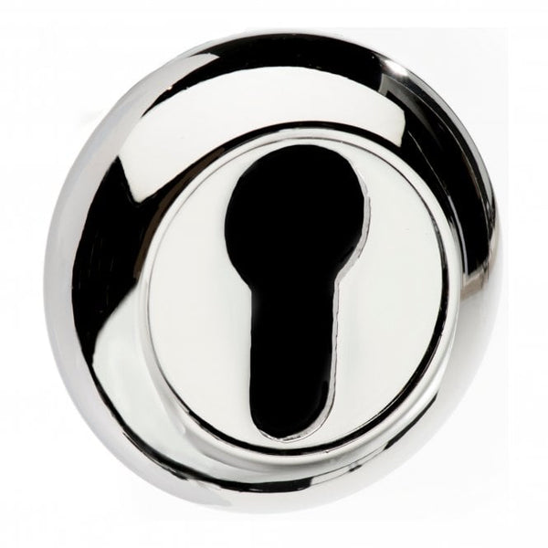 Atlantic Mediterranean Euro Escutcheon on Round "C" Rose - Polished Chrome - MCESCEPC - Choice Handles