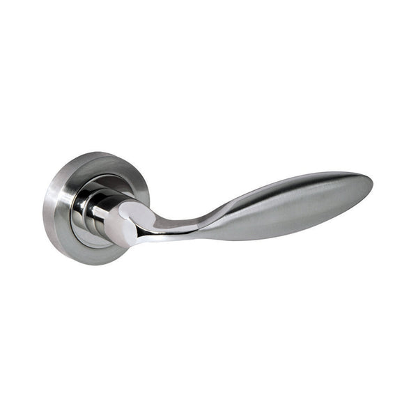 Atlantic - Mediterranean Ibiza Lever on Round Rose - Satin Nickel/Polished Nickel - M46SNNP - Choice Handles