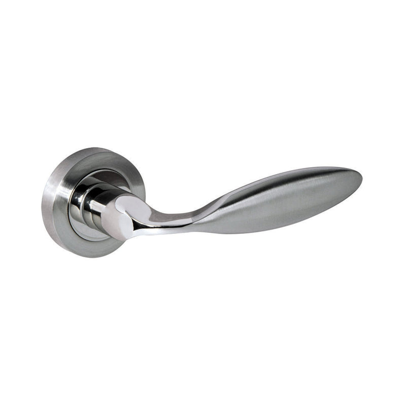 Atlantic - Mediterranean Ibiza Lever on Round Rose - Satin Nickel/Polished Nickel - M46SNNP - Choice Handles