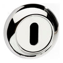 Atlantic Mediterranean Key Escutcheon on Round "C" Rose - Polished Chrome - MCESCKPC - Choice Handles