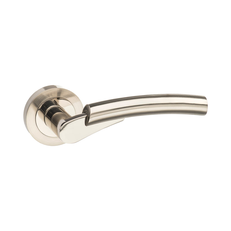 Atlantic - Mediterranean Messina Lever on Round Rose - Satin Nickel/Polished Nickel - M53SNNP - Choice Handles