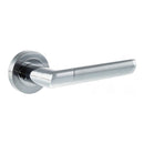 Atlantic - Mediterranean Santorini Lever on Round Rose - Satin Chrome/Polished Chrome - M90SCPC - Choice Handles
