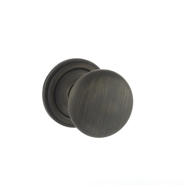 Atlantic Old English Harrogate Solid Brass Mushroom Mortice Knob on Concealed Fix Rose - Urban Bronze - OE58MMKUB - Choice Handles