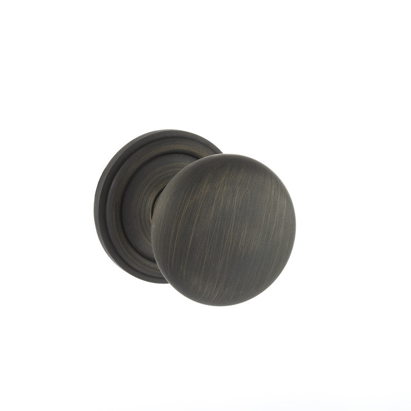 Atlantic Old English Harrogate Solid Brass Mushroom Mortice Knob on Concealed Fix Rose - Urban Bronze - OE58MMKUB - Choice Handles