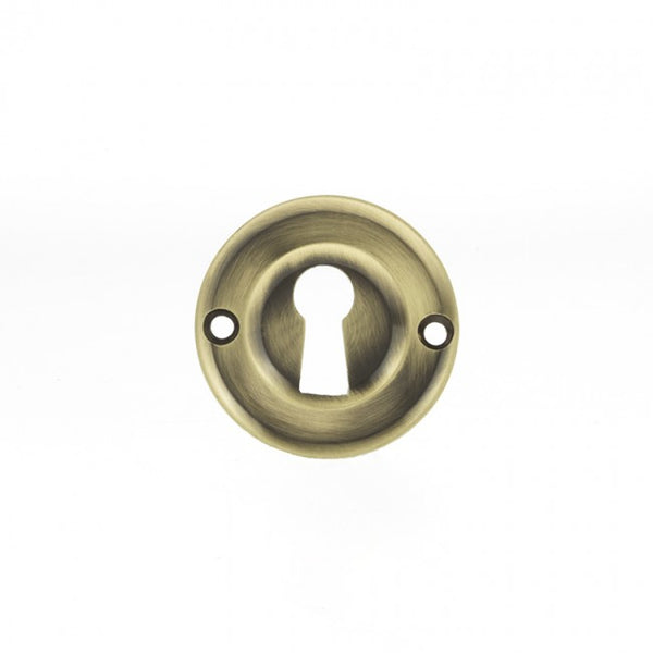 Atlantic Old English Solid Brass Open Key Hole Escutcheon - Antique Brass - OERKEAB - Choice Handles