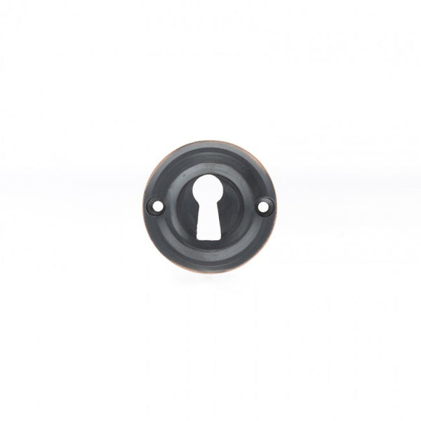 Atlantic Old English Solid Brass Open Key Hole Escutcheon - Antique Copper - OERKEAC - Choice Handles