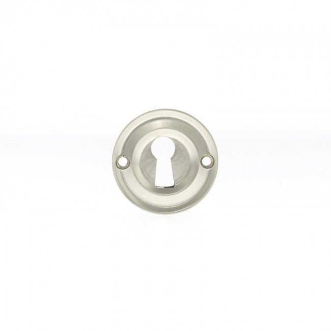 Atlantic Old English Solid Brass Open Key Hole Escutcheon - Satin Nickel - OERKESN - Choice Handles