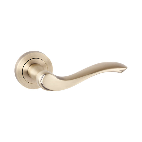 Atlantic - Old English Warwick Lever on Round Rose - Matt Antique Brass - OE178MAB - Choice Handles