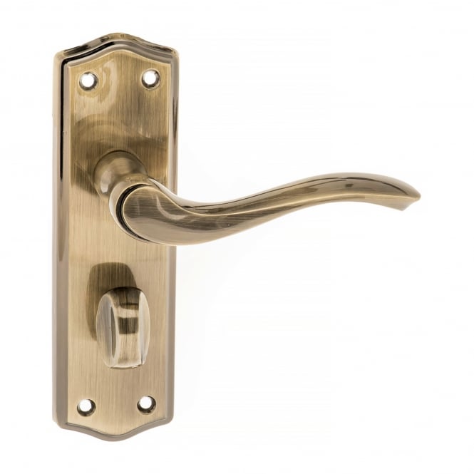 Atlantic Old English Warwick Bathroom WC Lever on Backplate  Antique Brass - OE178WCAB - Choice Handles