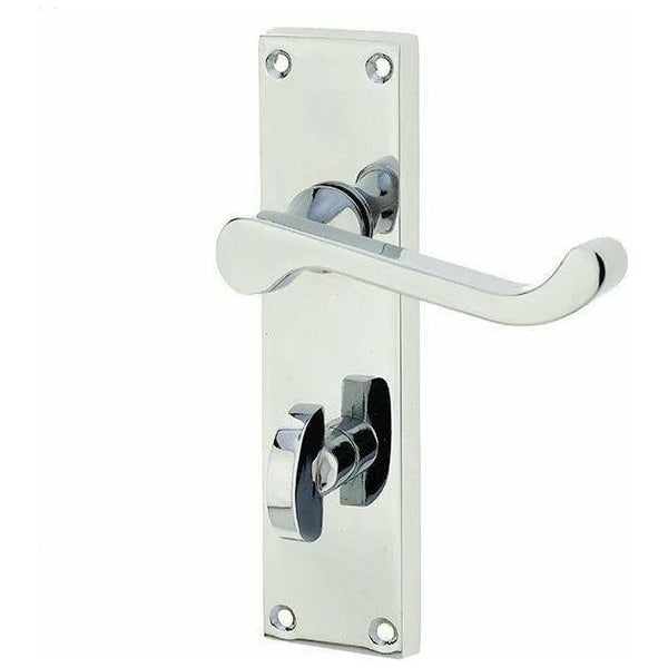 Frelan - Scroll Door Handles On Backplate - Bathroom - Polished Chrome - JV10BPC - Choice Handles