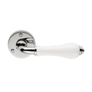 Carlisle Brass - Porcelain Lever on Round Rose - Porcelain/Polished Chrome  - PLWCP - Choice Handles