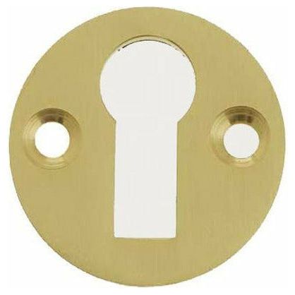 Frelan - Standard Profile Round Keyhole Escutcheon - Satin Brass - JV41SB - Choice Handles