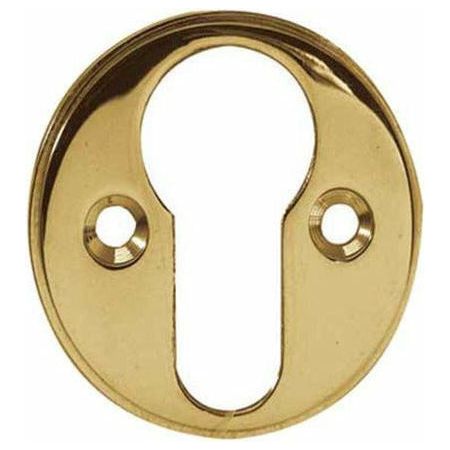 Frelan Hardware Euro Profile Escutcheon 40mm Diameter - Polished Brass - JV603EPB - Choice Handles