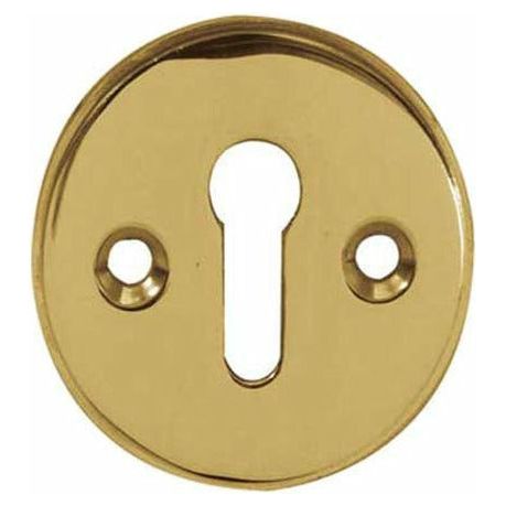 Frelan - Standard Profile Keyhole Escutcheon 40mm Diameter - Polished Brass - JV603PB - Choice Handles