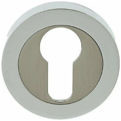 Frelan - Euro Profile Escutcheons - Dual Finish - Polished Chrome & Satin Nickel - JV503EPCSN - Choice Handles