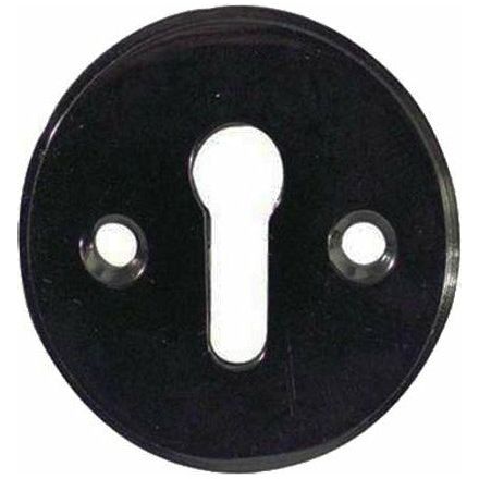 Frelan - Standard Profile Keyhole Escutcheon 40mm Diameter - Polished Black Nickel - JV603PBN - Choice Handles