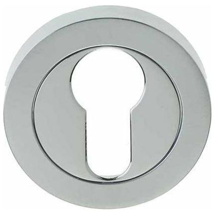 Frelan - Euro Profile Escutcheons - Dual Finish - Polished Chrome & Satin Chrome - JV503EPCSC - Choice Handles