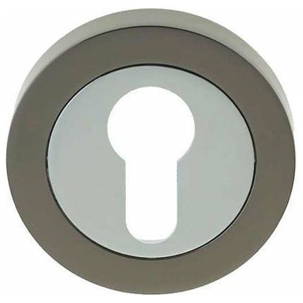 Frelan - Euro Profile Escutcheons - Dual Finish - Polished Chrome & Black Nickel - JV503EPCBN - Choice Handles