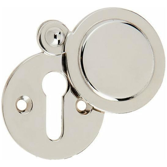 Frelan - Standard Profile Round Covered Keyhole Escutcheon - Polished Nickel - JV42PN - Choice Handles