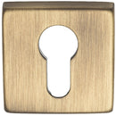 Manital - Square Euro Profile Escutcheon - Antique Brass - QE001AB - Choice Handles