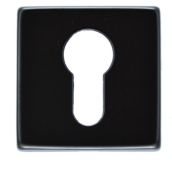 Manital - Square Euro Profile Escutcheon - Black - QE001BLK - Choice Handles