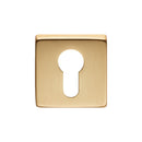 Manital - Square Euro Profile Escutcheon - Satin Brass - QE001SB - Choice Handles