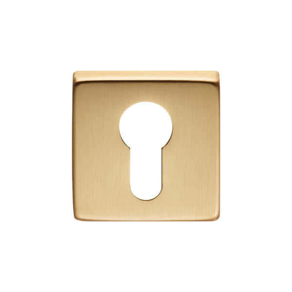 Manital - Square Euro Profile Escutcheon - Satin Brass - QE001SB - Choice Handles