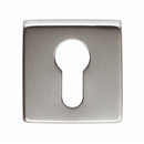 Manital - Square Euro Profile Escutcheon - Satin Chrome - QE001SC - Choice Handles