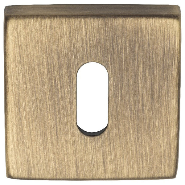 Manital - Square Standard Key Escutcheon - Antique Brass - QE003AB - Choice Handles