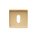 Manital - Square Standard Key Escutcheon - Satin Brass - QE003SB - Choice Handles