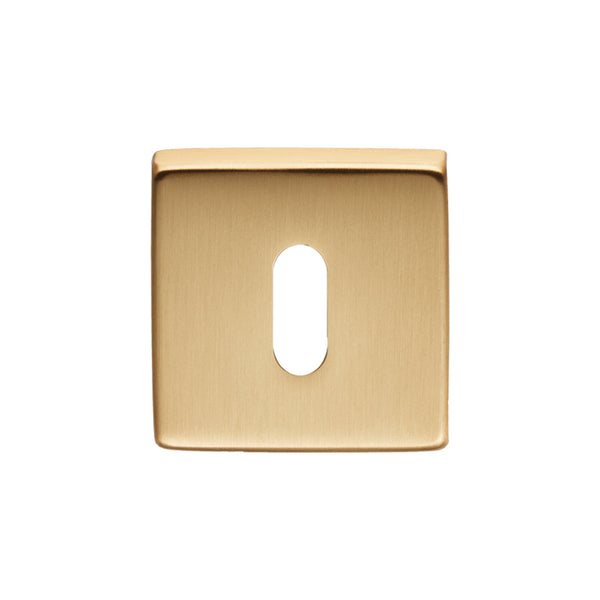 Manital - Square Standard Key Escutcheon - Satin Brass - QE003SB - Choice Handles