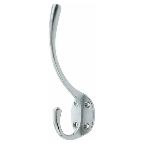 Frelan - Hat & Coat Hook -142mm x 64mm - Satin Chrome - JV60SC - Choice Handles