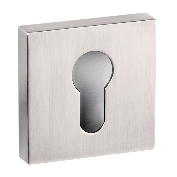 Atlantic Senza Pari Euro Escutcheon on Flush Square Rose - Satin Nickel - SPESCESN - Choice Handles