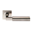 Eurospec - Fagus Designer Lever on Sprung Square Rose - Bright/Satin Stainless Steel - SSL1406DUO - Choice Handles