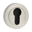 Atlantic STATUS Euro Escutcheon on Round Rose - Satin Chrome - S2ESCERSC - Choice Handles